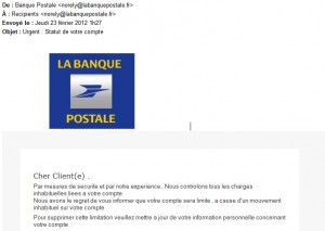 Arnaque Phishing - Banque Postale